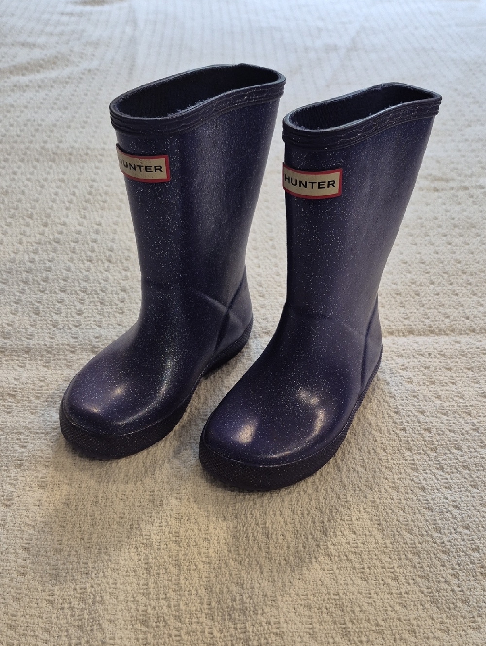 HUNTER Original Purple Glitter Kids Rain Boots Size 9 Toddler